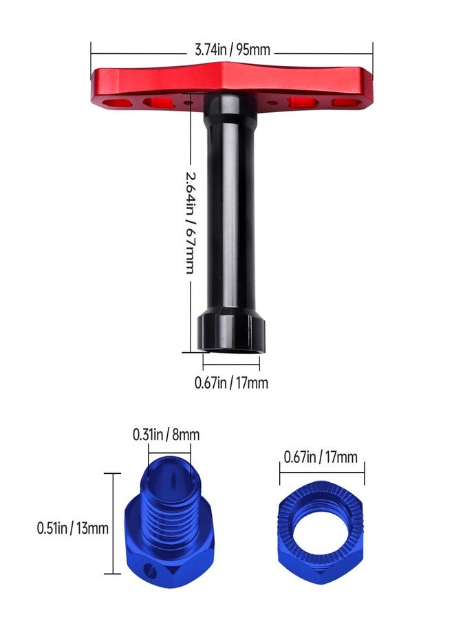 CrazyHobby 17mm Wheel Hubs Nuts Splined & Hex Wheel Wrench Tool Set for Traxxas T-Maxx E-Revo Summit Slayer Pro 4X4 1/10 RC Monster Truck - Image 2